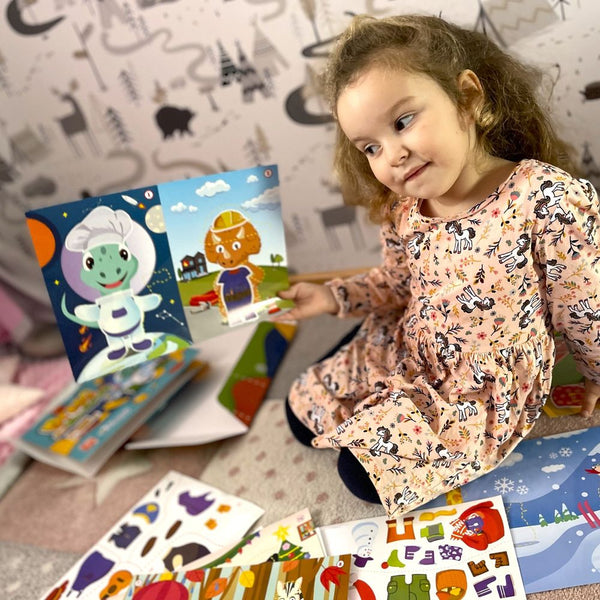 Îmbracă dinozaurii! - set de autocolante